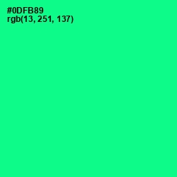 #0DFB89 - Caribbean Green Color Image