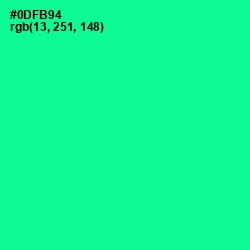 #0DFB94 - Caribbean Green Color Image