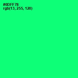 #0DFF78 - Spring Green Color Image