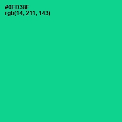 #0ED38F - Caribbean Green Color Image