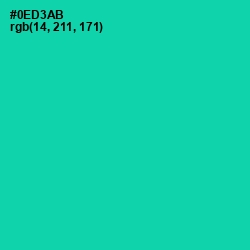 #0ED3AB - Caribbean Green Color Image