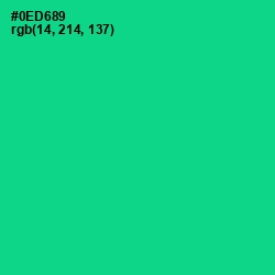 #0ED689 - Caribbean Green Color Image