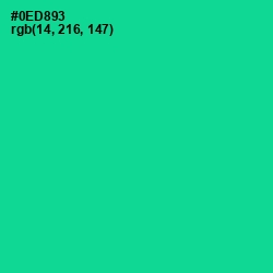 #0ED893 - Caribbean Green Color Image