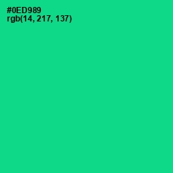 #0ED989 - Caribbean Green Color Image