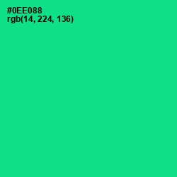 #0EE088 - Caribbean Green Color Image