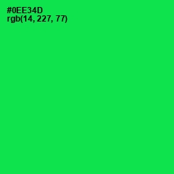 #0EE34D - Malachite Color Image