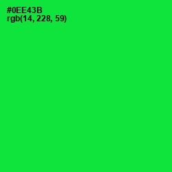 #0EE43B - Green Color Image