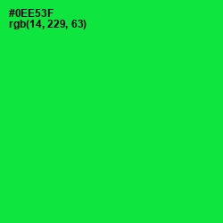 #0EE53F - Green Color Image