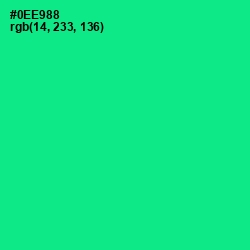 #0EE988 - Caribbean Green Color Image