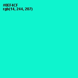 #0EF4CF - Bright Turquoise Color Image