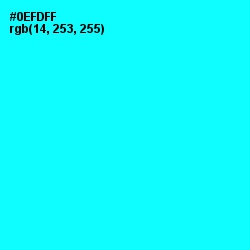 #0EFDFF - Cyan / Aqua Color Image