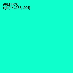 #0EFFCC - Bright Turquoise Color Image