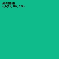 #0FBB8B - Mountain Meadow Color Image