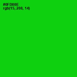 #0FD00E - Green Color Image
