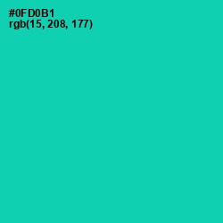 #0FD0B1 - Caribbean Green Color Image