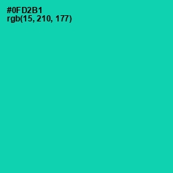 #0FD2B1 - Caribbean Green Color Image