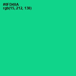 #0FD48A - Caribbean Green Color Image