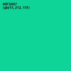 #0FD497 - Caribbean Green Color Image