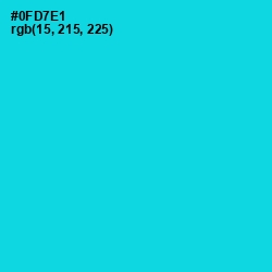 #0FD7E1 - Bright Turquoise Color Image