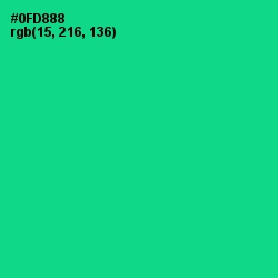 #0FD888 - Caribbean Green Color Image