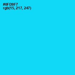 #0FD9F7 - Bright Turquoise Color Image