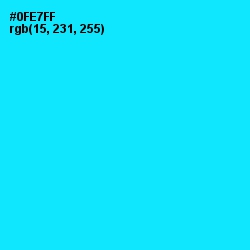 #0FE7FF - Cyan / Aqua Color Image