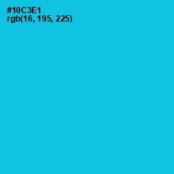 #10C3E1 - Robin's Egg Blue Color Image