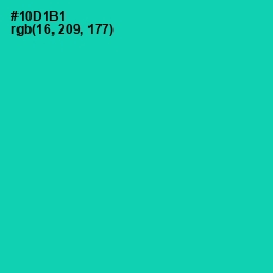 #10D1B1 - Caribbean Green Color Image