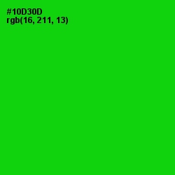 #10D30D - Green Color Image