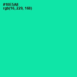 #10E5A8 - Caribbean Green Color Image