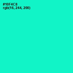 #10F4C8 - Bright Turquoise Color Image