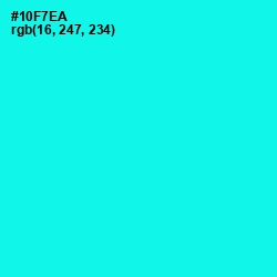 #10F7EA - Cyan / Aqua Color Image