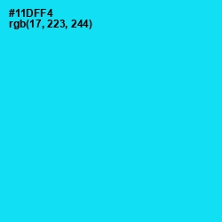 #11DFF4 - Bright Turquoise Color Image