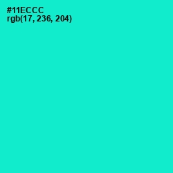 #11ECCC - Bright Turquoise Color Image