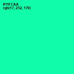 #11FCAA - Caribbean Green Color Image
