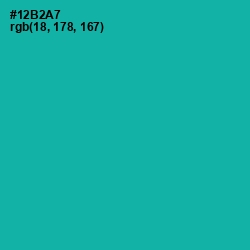 #12B2A7 - Eastern Blue Color Image