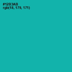 #12B3AB - Eastern Blue Color Image