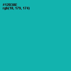#12B3AE - Eastern Blue Color Image