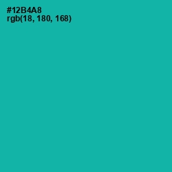 #12B4A8 - Eastern Blue Color Image