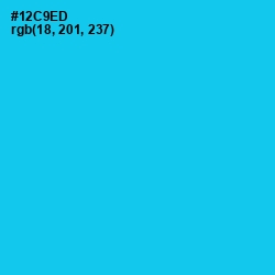 #12C9ED - Bright Turquoise Color Image