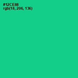 #12CE88 - Caribbean Green Color Image