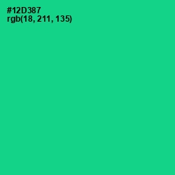 #12D387 - Caribbean Green Color Image