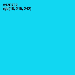 #12D7F2 - Bright Turquoise Color Image