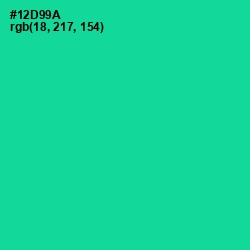 #12D99A - Caribbean Green Color Image