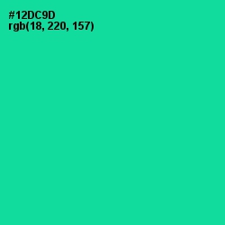 #12DC9D - Caribbean Green Color Image