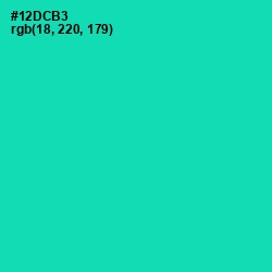 #12DCB3 - Caribbean Green Color Image