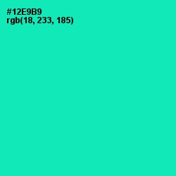 #12E9B9 - Caribbean Green Color Image