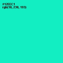 #12EEC1 - Bright Turquoise Color Image