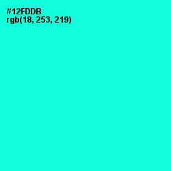 #12FDDB - Bright Turquoise Color Image