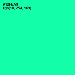 #12FEA9 - Caribbean Green Color Image